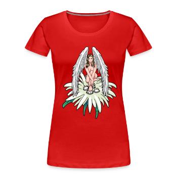Himmlisch Engel Edelweiß Österreich Schutzengel - Frauen Premium Bio T-Shirt - Rot - Vorne - Mia (176cm)