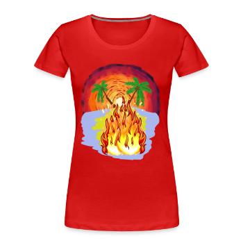 Chaleur estivale brûlante Climat estival Île - T-shirt bio Premium Femme - rouge - Devant - Mia (176cm)