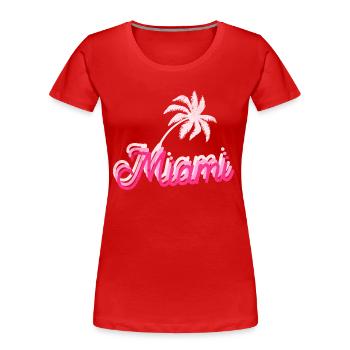 Miami Florida - Women's Premium Organic T-Shirt - red - Front - Mia (176cm)