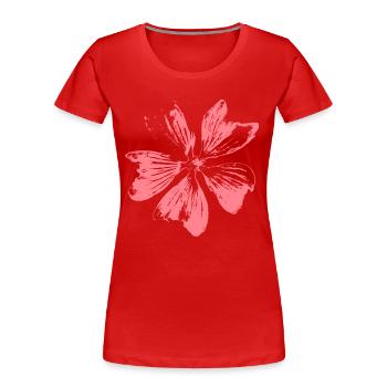 Fleur / Fleur de Mauve - ROSE - Vintage - T-shirt bio Premium Femme - rouge - Devant - Mia (176cm)