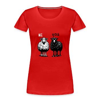 Schafe Schaf ich du - Frauen Premium Bio T-Shirt - Rot - Vorne - Mia (176cm)