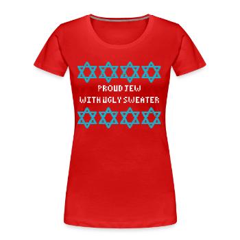 Laid Hanoukka, Hanoukka, fête des lumières, cadeau - T-shirt bio Premium Femme - rouge - Devant - Mia (176cm)