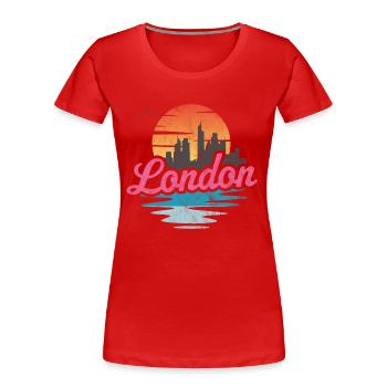 London City - Frauen Premium Bio T-Shirt - Rot - Vorne - Mia (176cm)