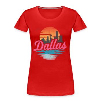 Ville de Dallas - T-shirt bio Premium Femme - rouge - Devant - Mia (176cm)