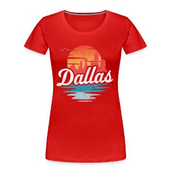 Dallas - Frauen Premium Bio T-Shirt - Rot - Vorne - Mia (176cm)