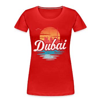 Dubai - Frauen Premium Bio T-Shirt - Rot - Vorne - Mia (176cm)