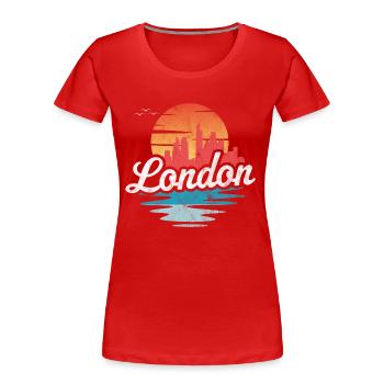 Ville de Londres - T-shirt bio Premium Femme - rouge - Devant - Mia (176cm)