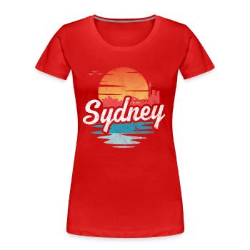 Sydney - Frauen Premium Bio T-Shirt - Rot - Vorne - Mia (176cm)