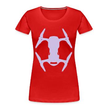 Air Drone - T-shirt bio Premium Femme - rouge - Devant - Mia (176cm)