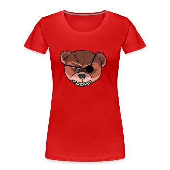 Horreur Teddy Monstre effrayant Zombie Ours Pirate - T-shirt bio Premium Femme - rouge - Devant - Mia (176cm)