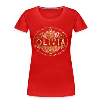Olivia - Women's Premium Organic T-Shirt - red - Front - Mia (176cm)