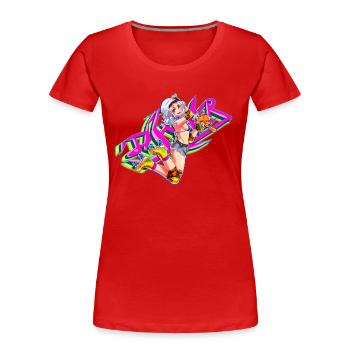 Rollschuhlaufen - Frauen Premium Bio T-Shirt - Rot - Vorne - Mia (176cm)
