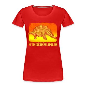Stegosaurus - Frauen Premium Bio T-Shirt - Rot - Vorne - Mia (176cm)