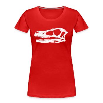 Fossile de Velociraptor - T-shirt bio Premium Femme - rouge - Devant - Mia (176cm)