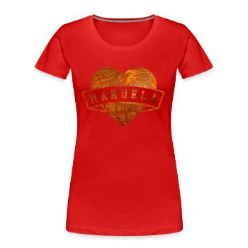 Vorname Manuela - Frauen Premium Bio T-Shirt - Rot - Vorne - Mia (176cm)