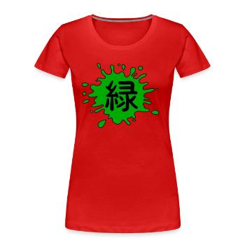 Couleur: Vert en japonais - T-shirt bio Premium Femme - rouge - Devant - Mia (176cm)