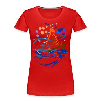 Abstract - Women's Premium Organic T-Shirt - red - Front - Mia (176cm)