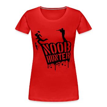 Noob Hunter Shooter blood drops Graffiti - Women's Premium Organic T-Shirt - red - Front - Mia (176cm)