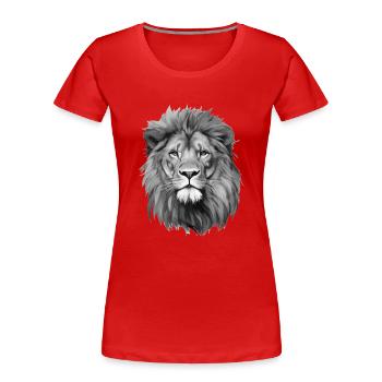 A portrait of the lion of the Lion Lion - Women's Premium Organic T-Shirt - red - Front - Mia (176cm)