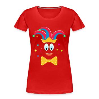 Ein lustiger Clown Karneval mit der Fliege - Frauen Premium Bio T-Shirt - Rot - Vorne - Mia (176cm)