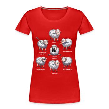 Lustige Schafe Tiere Schaf Sprüche - Frauen Premium Bio T-Shirt - Rot - Vorne - Mia (176cm)