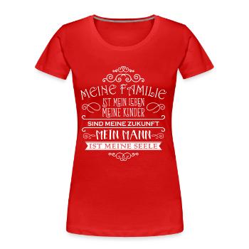 Familie Kinder Ehemann - Frauen Premium Bio T-Shirt - Rot - Vorne - Mia (176cm)
