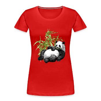 Panda - T-shirt bio Premium Femme - rouge - Devant - Mia (176cm)