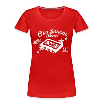 old school - Frauen Premium Bio T-Shirt - Rot - Vorne - Mia (176cm)