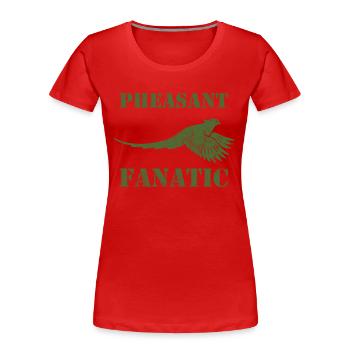 La chasse, les chasseurs, Halali, cadeau, chemise, faisan - T-shirt bio Premium Femme - rouge - Devant - Mia (176cm)