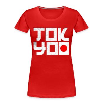 Tokio Japan - Frauen Premium Bio T-Shirt - Rot - Vorne - Mia (176cm)
