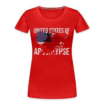 États-Unis d'Apocalypse - T-shirt bio Premium Femme - rouge - Devant - Mia (176cm)