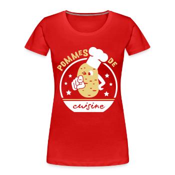 Pommes de cuisine - Frauen Premium Bio T-Shirt - Rot - Vorne - Mia (176cm)