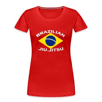 Brazilian Jiu-Jitsu - Frauen Premium Bio T-Shirt - Rot - Vorne - Mia (176cm)
