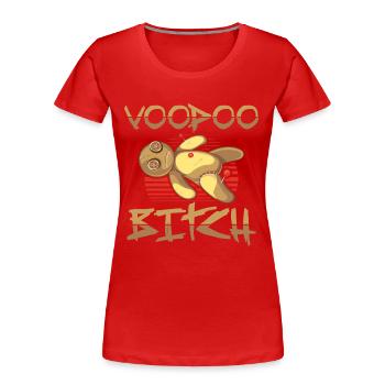 Voodoo Geschenke | Schwarze Magie Voodoo Puppe - Frauen Premium Bio T-Shirt - Rot - Vorne - Mia (176cm)