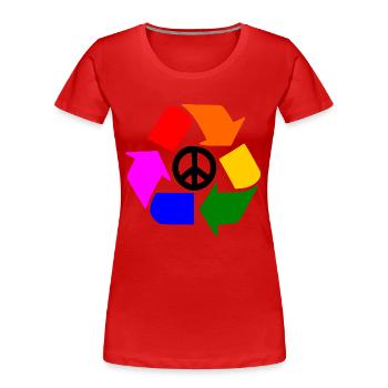 Signe de paix - T-shirt bio Premium Femme - rouge - Devant - Mia (176cm)