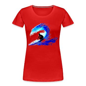 Surfers Paradise Wellenreiten Sommer Meer Sonne - Frauen Premium Bio T-Shirt - Rot - Vorne - Mia (176cm)