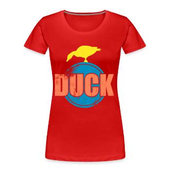 Canard - T-shirt bio Premium Femme - rouge - Devant - Mia (176cm)