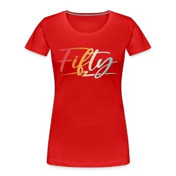 50th birthday gift 50 years - Women's Premium Organic T-Shirt - red - Front - Mia (176cm)