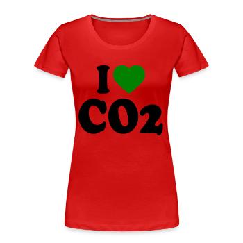 I love co2 - Women's Premium Organic T-Shirt - red - Front - Mia (176cm)