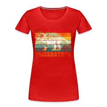 Triceratops Dinosaurier - Frauen Premium Bio T-Shirt - Rot - Vorne - Mia (176cm)