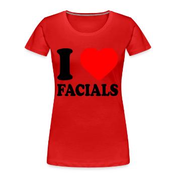 I love facials - Frauen Premium Bio T-Shirt - Rot - Vorne - Mia (176cm)