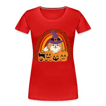 Mignon Nain Spitz Halloween Costume Chien - T-shirt bio Premium Femme - rouge - Devant - Mia (176cm)