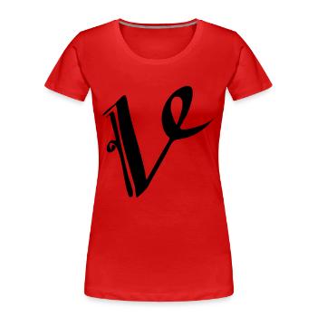 V - Frauen Premium Bio T-Shirt - Rot - Vorne - Mia (176cm)