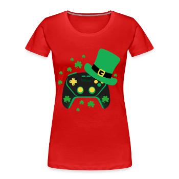 Bonne Saint-Patrick. La Saint-Patrick! - T-shirt bio Premium Femme - rouge - Devant - Mia (176cm)