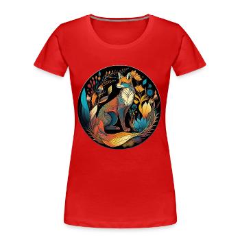 Mandala nature magic - Frauen Premium Bio T-Shirt - Rot - Vorne - Mia (176cm)
