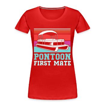 Pontonboot Boot Boote - Frauen Premium Bio T-Shirt - Rot - Vorne - Mia (176cm)