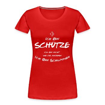 Schütze - Frauen Premium Bio T-Shirt - Rot - Vorne - Mia (176cm)