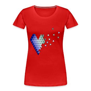 Broken Heart - Frauen Premium Bio T-Shirt - Rot - Vorne - Mia (176cm)