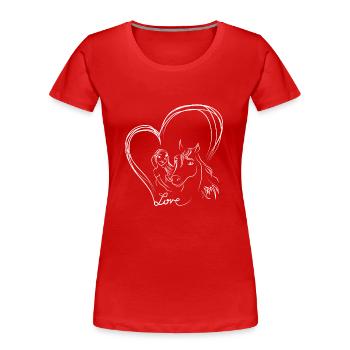 Les chevaux aiment le coeur équitation amour doux idée cadeau - T-shirt bio Premium Femme - rouge - Devant - Mia (176cm)