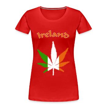 Ireland - Frauen Premium Bio T-Shirt - Rot - Vorne - Mia (176cm)